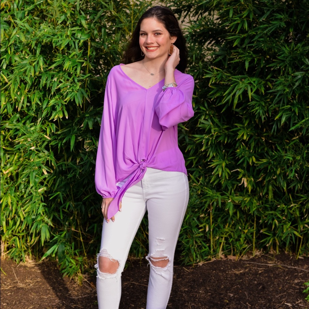 Women’s tie front blouse